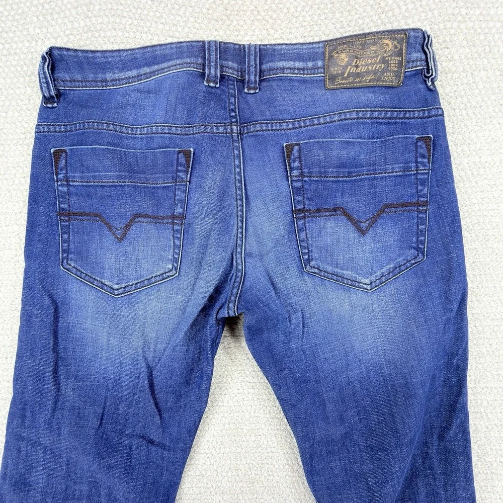 Diesel Safado-R Jeans Mens 30x32 Blue Slim Straight Stretch Medium Wash FLAW